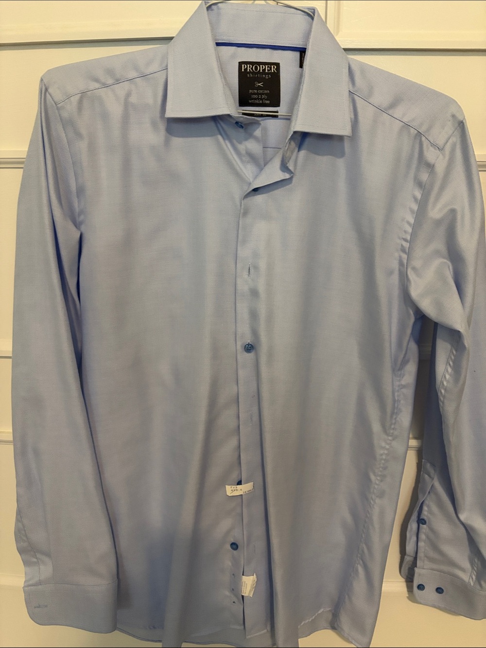 Proper Light Blue Classic Dress Shirt - Men's Long Sleeve 15.5 34-35